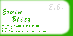 ervin blitz business card